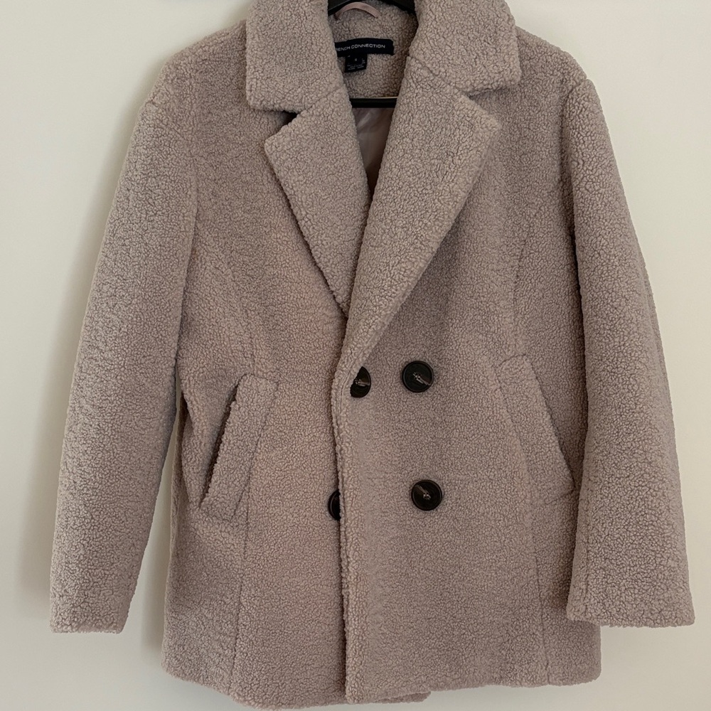 French Connection Women’s Beige Double-Breasted Coat